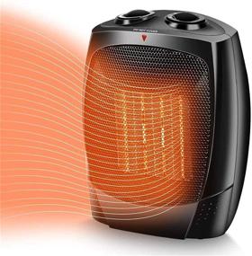 img 4 attached to 🔥 TRUSTECH 1500W Ceramic Desk Space Heater: Fast Heating, Thermostat, 3 Modes, Tip-over & Overheat Protection, Portable for Room Office Home