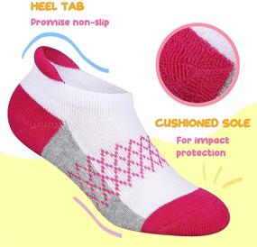 img 3 attached to 🧦 Girls 6-Pack Ankle Athletic Socks: Cushioned Sole, Low Cut Casual Socks for Little and Big Kids