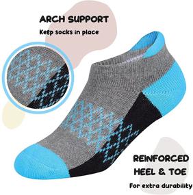 img 2 attached to 🧦 Girls 6-Pack Ankle Athletic Socks: Cushioned Sole, Low Cut Casual Socks for Little and Big Kids