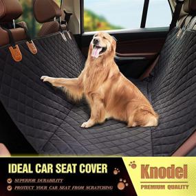 img 3 attached to 🐶 Premium Black Knodel Dog Car Seat Cover: Waterproof, Non-Slip, Scratch-Proof Backseat Protector for Ultimate Car Comfort