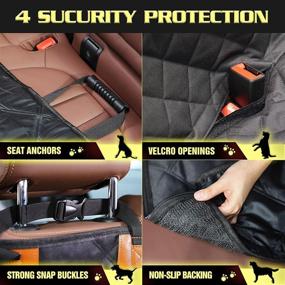 img 2 attached to 🐶 Premium Black Knodel Dog Car Seat Cover: Waterproof, Non-Slip, Scratch-Proof Backseat Protector for Ultimate Car Comfort