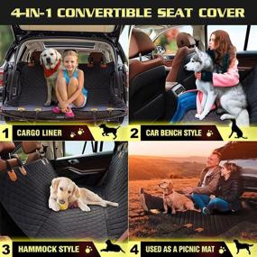 img 1 attached to 🐶 Premium Black Knodel Dog Car Seat Cover: Waterproof, Non-Slip, Scratch-Proof Backseat Protector for Ultimate Car Comfort