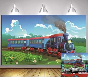 img 4 attached to 🚂 7x5ft Stream Train Party Theme Backdrop for Photography - Christmas Train Background for Children's Birthday Party, Adventure, Family, Kids Portrait, Gathering Photography