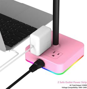 img 1 attached to 🎧 Наушники KAFRI RGB с зарядным устройством USB: идеальный держатель игровых наушников с 3 портами USB для зарядки и 2 розетками - идеальная настольная принадлежность для геймеров