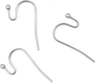 🔒 high-quality 316 grade surgical stainless steel hypoallergenic earring hooks - pack of 100 - 20mm ball dot earwire for jewelry making sef206 logo