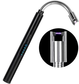 img 4 attached to 🕯️ Black USB Rechargeable Plasma Electric Arc Candle Lighter with 360¡ã Flexible Long Neck, LED Battery Display & Windproof Flameless Design - Ideal for Camping, Kitchen, Grill, and Candles