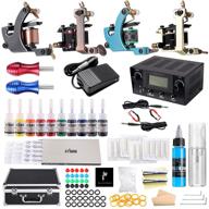 complete stigma tattoo kit for beginners: 4 professional coil tattoo machine guns, led digital power supply, 10 vibrant tattoo colors, 20 tattoo needles, accessories & case - tk-st401 logo