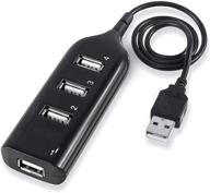 high-speed 4-port usb 2.0 splitter hub for pc notebook - enhanced connectivity for high-speed computers (black) logo