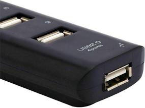 img 1 attached to High-Speed 4-Port USB 2.0 Splitter Hub for PC Notebook - Enhanced Connectivity for High-Speed Computers (Black)