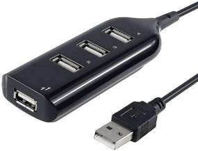 img 3 attached to High-Speed 4-Port USB 2.0 Splitter Hub for PC Notebook - Enhanced Connectivity for High-Speed Computers (Black)