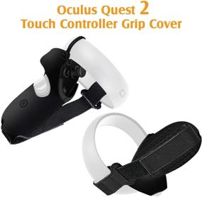 img 3 attached to 🎮 SARLAR Touch Controller Grip Cover for Oculus Quest 2: Secure Anti-Slip Sleeve with Hand Strap (Black)