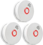 🔥 ul certified photoelectric smoke alarm fire detector, 3-pack with light sound warning, 9v battery included – powered fire safety for home, hotel, school and more logo