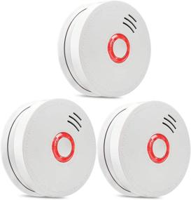 img 4 attached to 🔥 UL Certified Photoelectric Smoke Alarm Fire Detector, 3-Pack with Light Sound Warning, 9V Battery Included – Powered Fire Safety for Home, Hotel, School and More