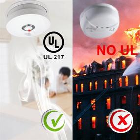img 2 attached to 🔥 UL Certified Photoelectric Smoke Alarm Fire Detector, 3-Pack with Light Sound Warning, 9V Battery Included – Powered Fire Safety for Home, Hotel, School and More