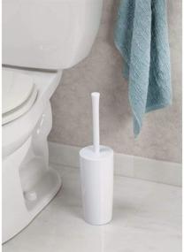 img 3 attached to 🚽 Efficient and Stylish mDesign Plastic Toilet Bowl Brush Cleaner with Storage Holder - Exceptional Deep Cleaning - Aura Collection - White