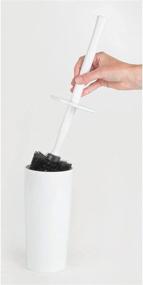 img 1 attached to 🚽 Efficient and Stylish mDesign Plastic Toilet Bowl Brush Cleaner with Storage Holder - Exceptional Deep Cleaning - Aura Collection - White