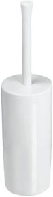 img 4 attached to 🚽 Efficient and Stylish mDesign Plastic Toilet Bowl Brush Cleaner with Storage Holder - Exceptional Deep Cleaning - Aura Collection - White