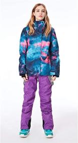 img 2 attached to 👀 Eye-catching MOUS ONE Women's Waterproof Ski Jacket & Bib Pant Suit for Colorful Snowboarding