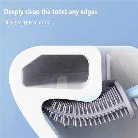 img 3 attached to 🚽 Efficient and Versatile Toilet Bowl Cleaner: Flexible Silicone Bristles Bathroom Brush with Plastic Holder (Blue)