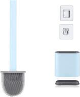 🚽 efficient and versatile toilet bowl cleaner: flexible silicone bristles bathroom brush with plastic holder (blue) logo