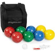 🏐 premium platoon bocce ball set 84mm/90mm/100mm - includes 8 high-quality balls, pallino, carry bag & measuring rope - choose classic resin or soft set логотип