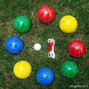 img 2 attached to 🏐 Premium Platoon Bocce Ball Set 84mm/90mm/100mm - Includes 8 High-Quality Balls, Pallino, Carry Bag & Measuring Rope - Choose Classic Resin or Soft Set