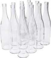 🍾 north mountain supply - ldc w82 750ml clear glass california hock wine bottle with flat-bottomed cork finish - case of 12 - clear/flint logo