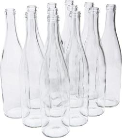 img 1 attached to 🍾 North Mountain Supply - LDC W82 750ml Clear Glass California Hock Wine Bottle with Flat-Bottomed Cork Finish - Case of 12 - Clear/Flint