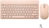 💕 stylish salmon pink wireless keyboard and mouse combo for laptop, computer and desktop - fashionable, slim design with smart power-saving technology logo