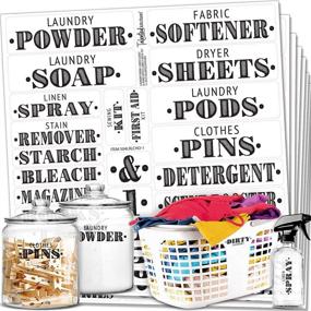 img 4 attached to 🏡 Declutter Your Laundry Room and Linen Closet with Talented Kitchen 138 Labels - Farmhouse Stickers for Office and Canister Bins!