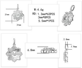 img 1 attached to Everlasting Love Dancing Stone Flower Pendant Necklace, 925 Sterling Silver &amp; Swarovski Zirconia