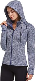 img 4 attached to Stay Warm and Stylish: BALEAF Women's Fleece Full 🧥 Zip Hooded Running Jacket with Thermal Technology and Thumb Holes