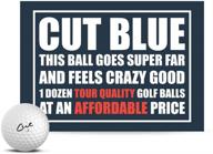 🔵 4 piece urethane cut blue golf balls - one dozen logo