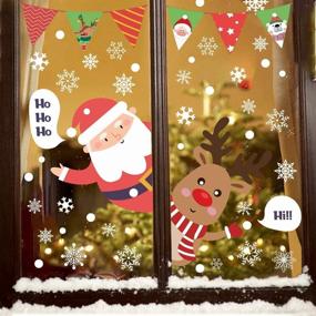 img 4 attached to 🎅 Hidreas 120 Pcs Christmas Window Clings Snowflake Decals, Xmas Window Stickers for Windows Christmas Party Decorations (8 Sheets)