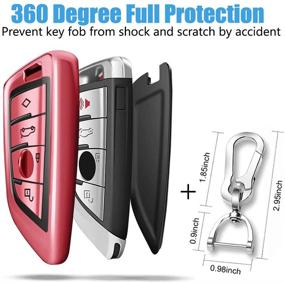 img 2 attached to 🔑 QBUC Key Fob Cover - Full Protection Case for X1 / X3 / X5 / X6 and Series 1 / 2 / 5 / 7 - Soft TPU Anti-Dust Shell - Keyless Remote Control (Pink)