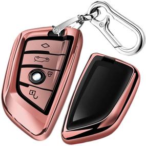 img 4 attached to 🔑 QBUC Key Fob Cover - Full Protection Case for X1 / X3 / X5 / X6 and Series 1 / 2 / 5 / 7 - Soft TPU Anti-Dust Shell - Keyless Remote Control (Pink)