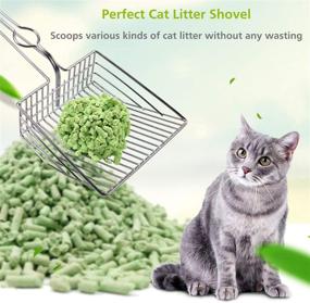 img 3 attached to 🐾 Silver Metal Cat Litter Scoop - Long Handle, Large Size Kitty Scooper with Holder for Scooping and Cleaning Pet Litter Tray - Ideal for PeoTrap Cat Litter, Kitty Food, and Cats Toys