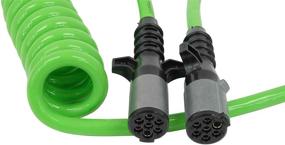 img 1 attached to 🔌 High-Performance Mytee Products 7-Way ABS Coil 15' (Green) Trailer Electrical Power Cord with 48" x 12" Leads - Superior Powercoils for Enhanced Performance