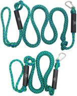 🚤 stretchable pwc bungee dock line set for kayak, boat, marine – two-pack (4ft & 6ft) with foam float – ideal for jet ski, seadoo, yamaha waverunner, kayak, pontoon (green/blue) logo