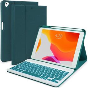 img 4 attached to 🔥 Ultimate iPad Keyboard Case 9th/8th/7th Gen 2021/2020/2019 | Backlit, Wireless, Pencil Holder | Compatible with iPad 10.2/10.5, Air 3, Pro 10.5 | Teal