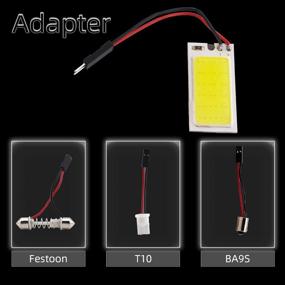 img 3 attached to 🚗 ГрандвьюTM 10 шт. белая COB 18SMD LED панельная светодиодная лампа купола автомобильного салона чтения интерьера, освещение подружки с крыши, внутреняя проводная лампа + адаптеры T10, BA9S, Фестун DC12V.