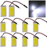 🚗 грандвьюtm 10 шт. белая cob 18smd led панельная светодиодная лампа купола автомобильного салона чтения интерьера, освещение подружки с крыши, внутреняя проводная лампа + адаптеры t10, ba9s, фестун dc12v. логотип