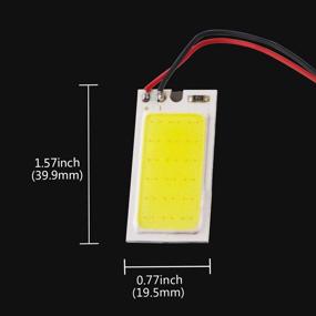 img 2 attached to 🚗 ГрандвьюTM 10 шт. белая COB 18SMD LED панельная светодиодная лампа купола автомобильного салона чтения интерьера, освещение подружки с крыши, внутреняя проводная лампа + адаптеры T10, BA9S, Фестун DC12V.