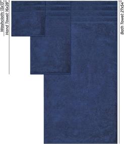 img 1 attached to American Soft Linen 6 Piece Towel Set: 100% Turkish Cotton, Absorbent & Durable, Hotel & Spa Quality Bathroom Towels in Navy Blue