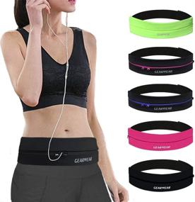 img 1 attached to 🏃 GEARWEAR Waistband Running Belt with Phone Holder - Runner Pocket Pouch for Marathon, Walking, Fitness, Jogging, Workout, Gym, Sports, Travel, Exercise