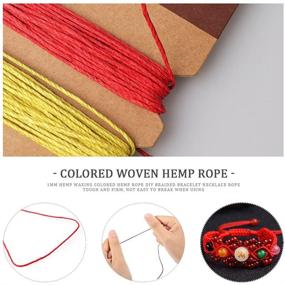 img 1 attached to 100 Yards Multi-Color Flax String Cord - Vibrant Thread for Handmade Craft Bracelets, Keychains, and Accessories (Colorful)