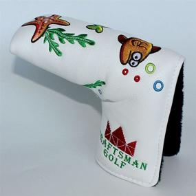 img 1 attached to 🌊 Craftsman Golf Ocean World Fish Crab Seaweed White Blade Putter Headcover with Magnetic Closure for Scotty Cameron Taylormade Odyssey Blade, and more.