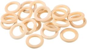 img 1 attached to 🪵 eBoot 20 Pack 35mm Wood Rings - Ideal for Crafts, Ring Pendants, and Jewelry Making - Wooden Ring Connectors