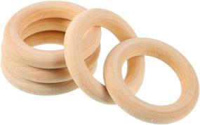 img 2 attached to 🪵 eBoot 20 Pack 35mm Wood Rings - Ideal for Crafts, Ring Pendants, and Jewelry Making - Wooden Ring Connectors