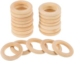 img 4 attached to 🪵 eBoot 20 Pack 35mm Wood Rings - Ideal for Crafts, Ring Pendants, and Jewelry Making - Wooden Ring Connectors